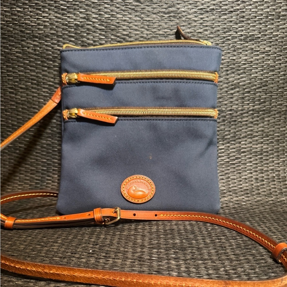 Dooney & Burke Nylon North/South Triple Zip crossbody purse/bag